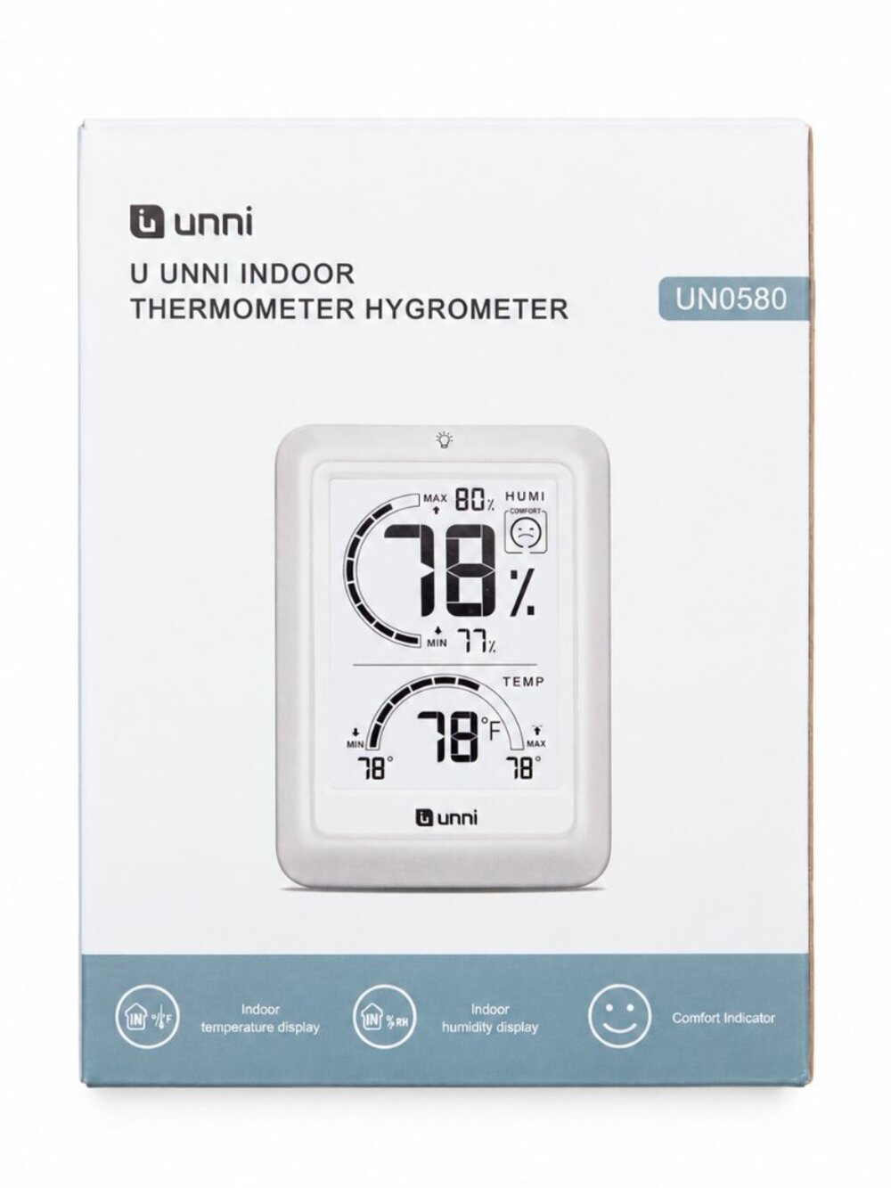 U UNNI INDOOR Thermometer Hygrometer MODEL UN0580